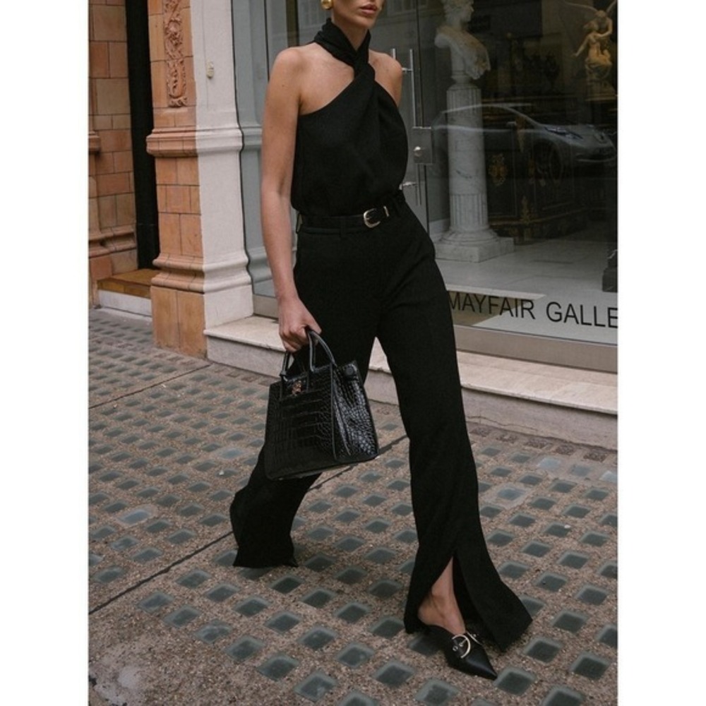 Commense Cross Halter Tank‎ Top black size L